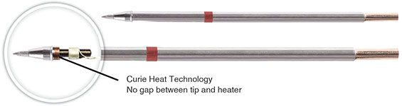 Figure 4. Curie Heat technology avoids the oxidation suffered by conventional soldering iron heating technology.